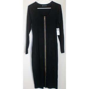 Black Fashion to Figure sweater dress w/ zipper